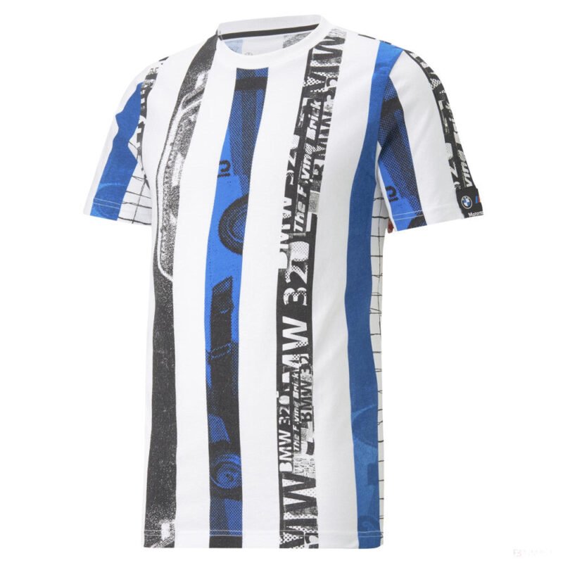 BMW MMS Striped Tee PUMA White-AOP